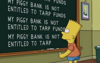 blackboard with tarp funds written on it