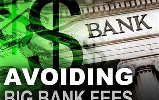 Avoiding fees, banks, dollar symbol