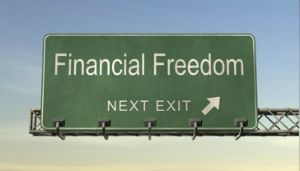 billboard with the words financial freedom on it