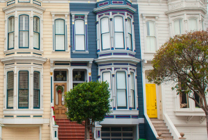 different colored houses